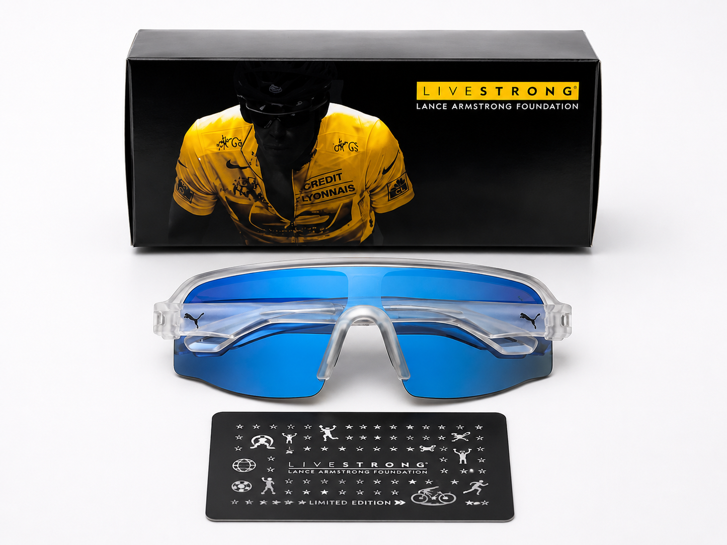 (GS-31) PUMA Shield Sports Sunglasses | Clear Frame | UV400 Protection