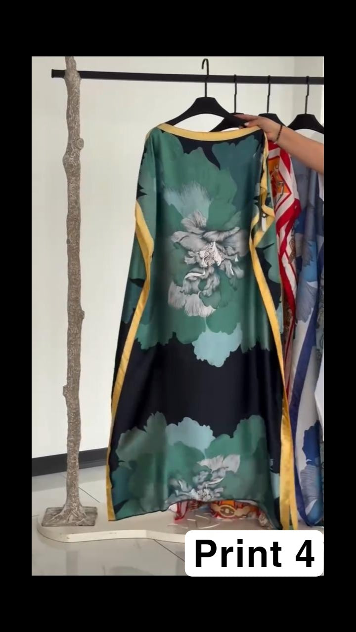 Ch # 6005 Silk Printed Kaftaan Dress