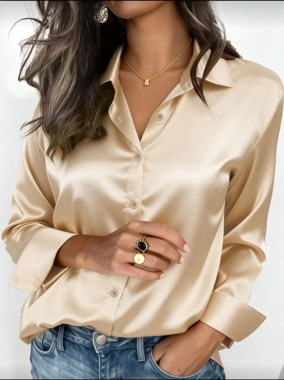 Pack of 4 | Women’s Silk Button-Down Shirt.