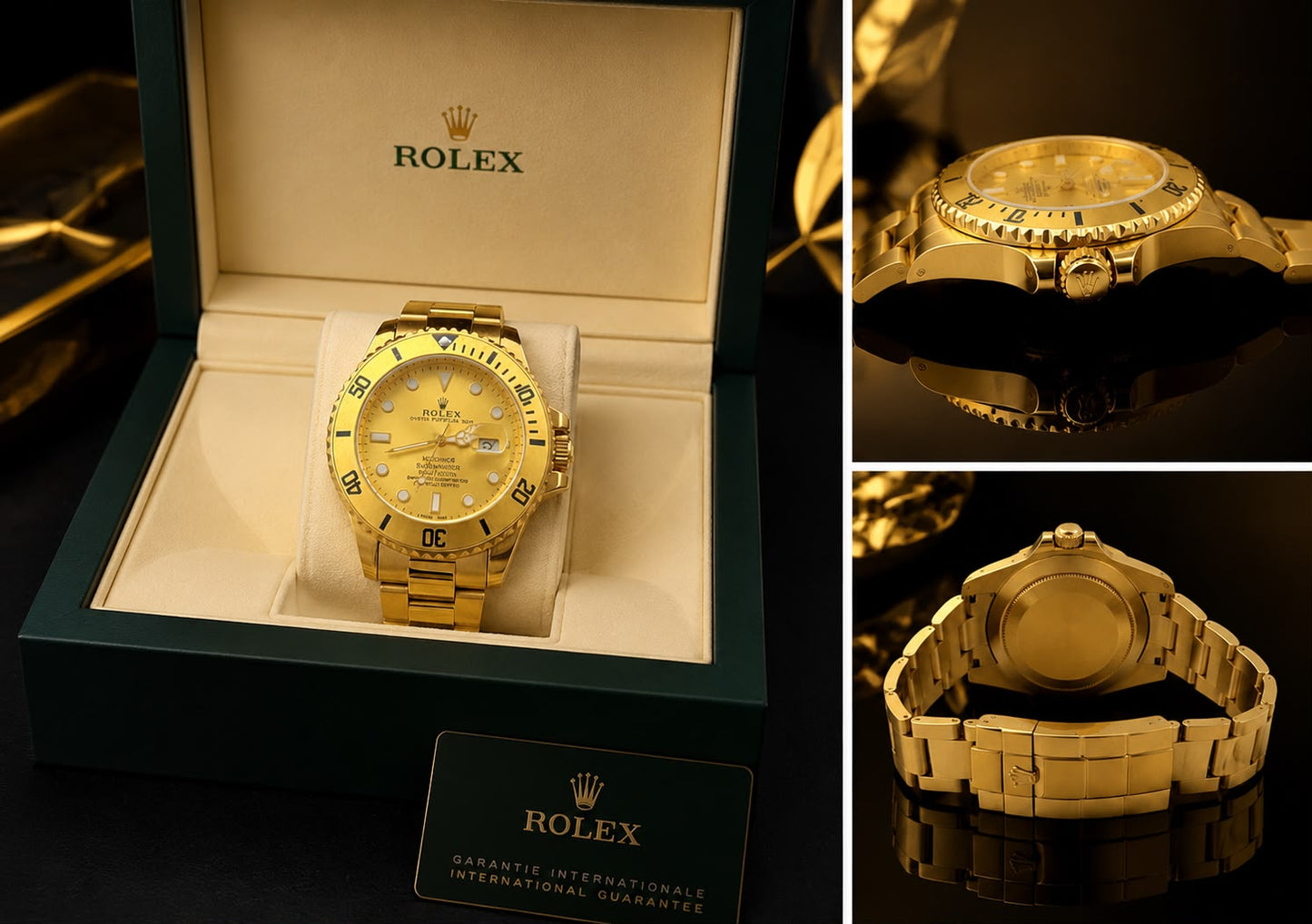 (WH-1) Luxury Gold Stainless Steel Diver Watch | Premium Automatic Style | Sapphire Crystal | Water Resistant