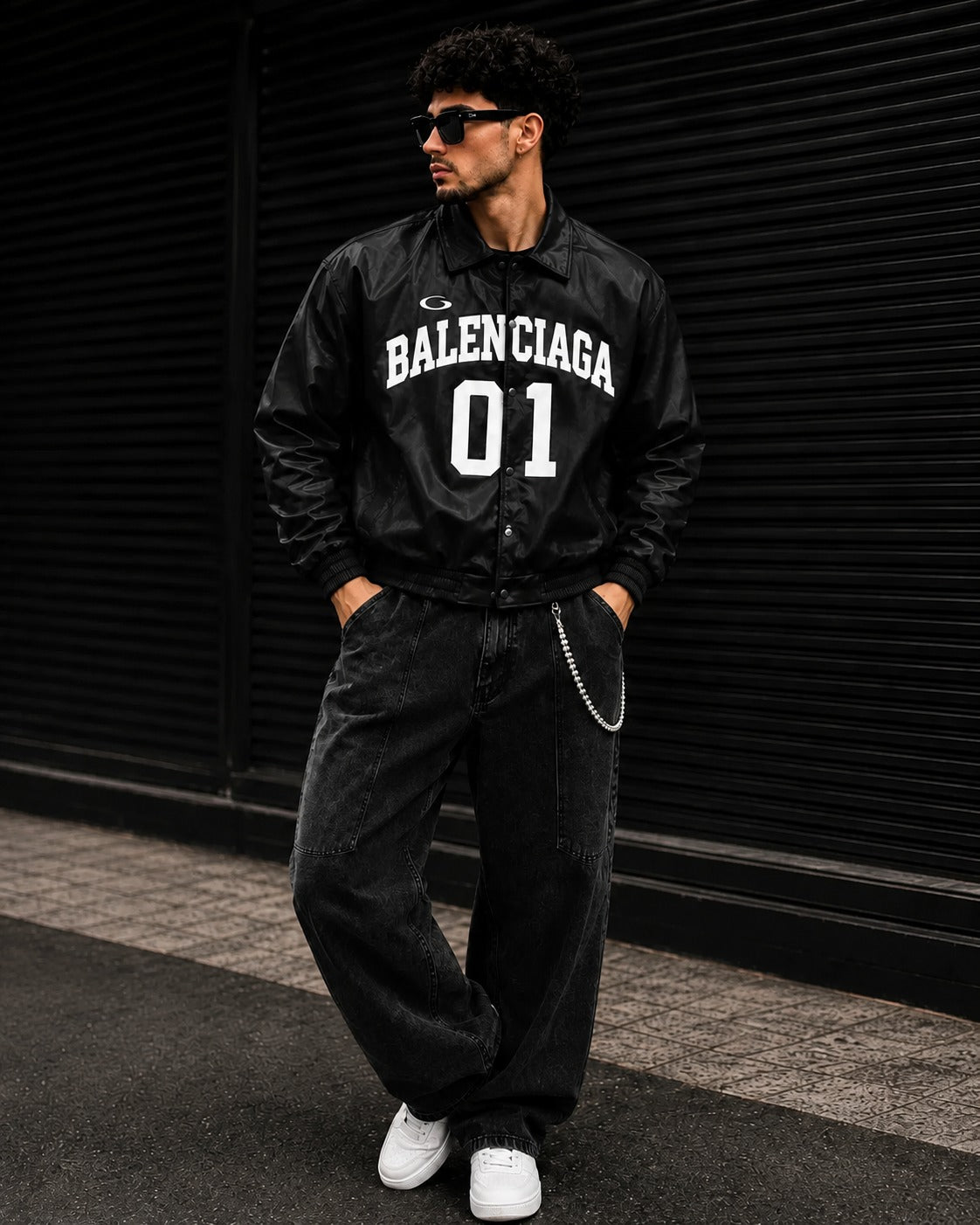 (CJ-16) Varsity Racing Leather Jacket