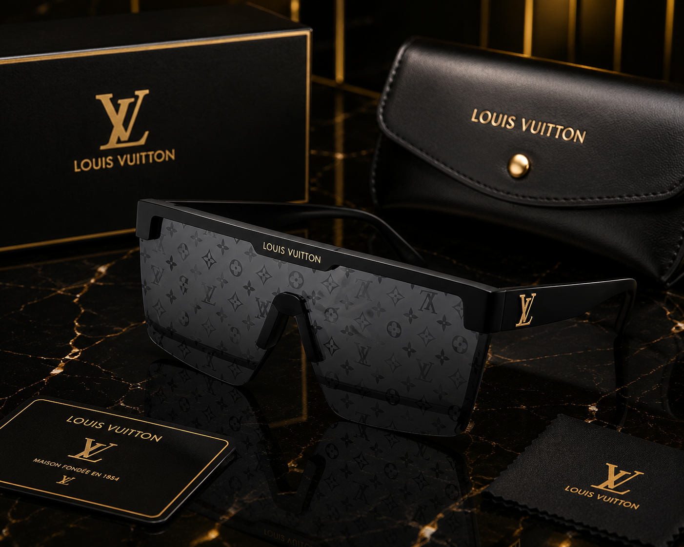 (GS-6) Louis Vuitton Monogram Shield Sunglasses – Unisex Luxury Collection