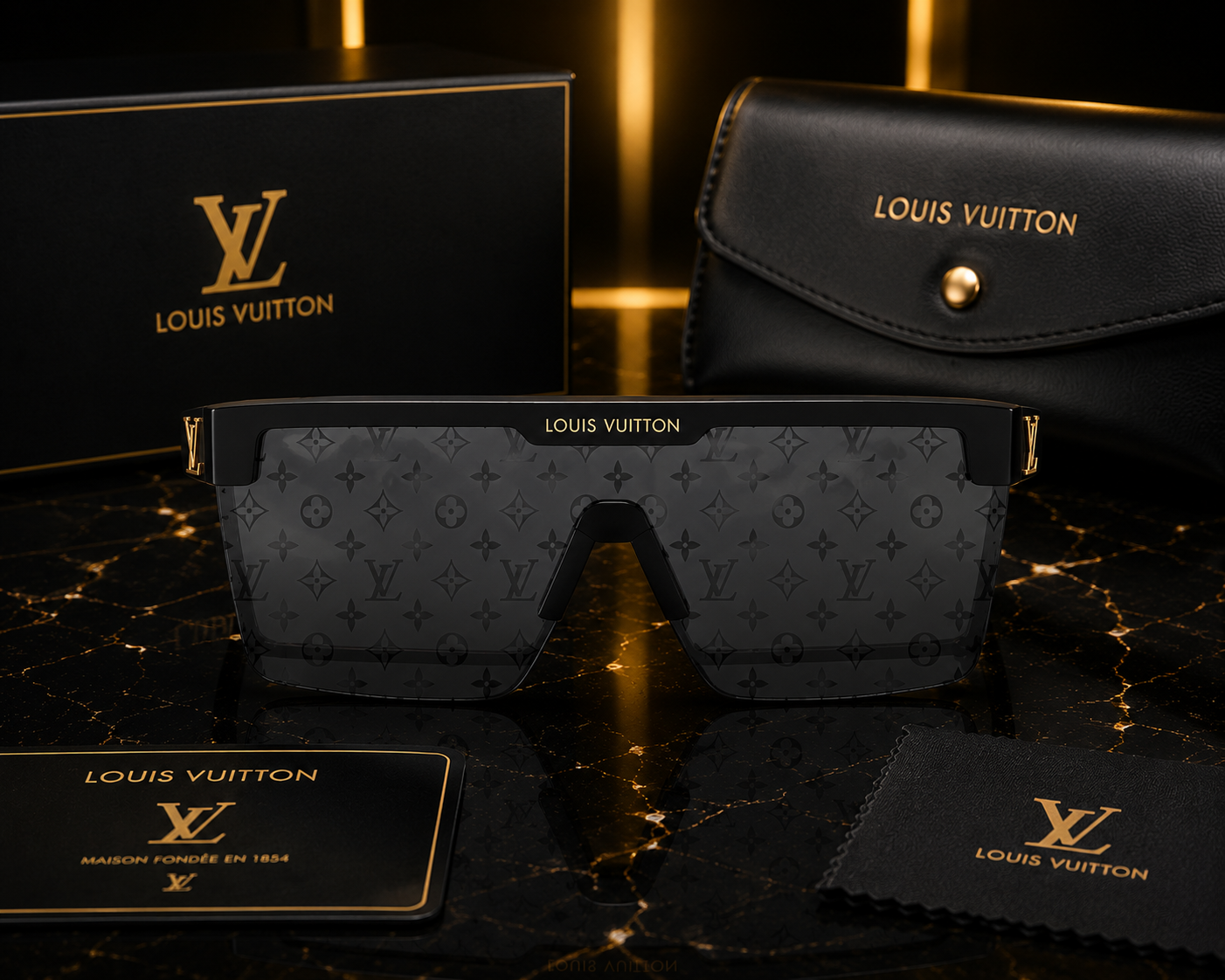 (GS-6) Louis Vuitton Monogram Shield Sunglasses – Unisex Luxury Collection