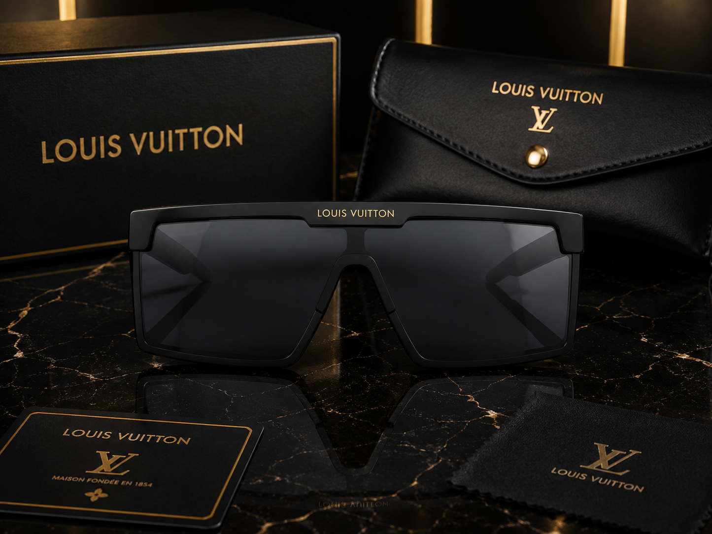 (GS-6) Louis Vuitton Monogram Shield Sunglasses – Unisex Luxury Collection