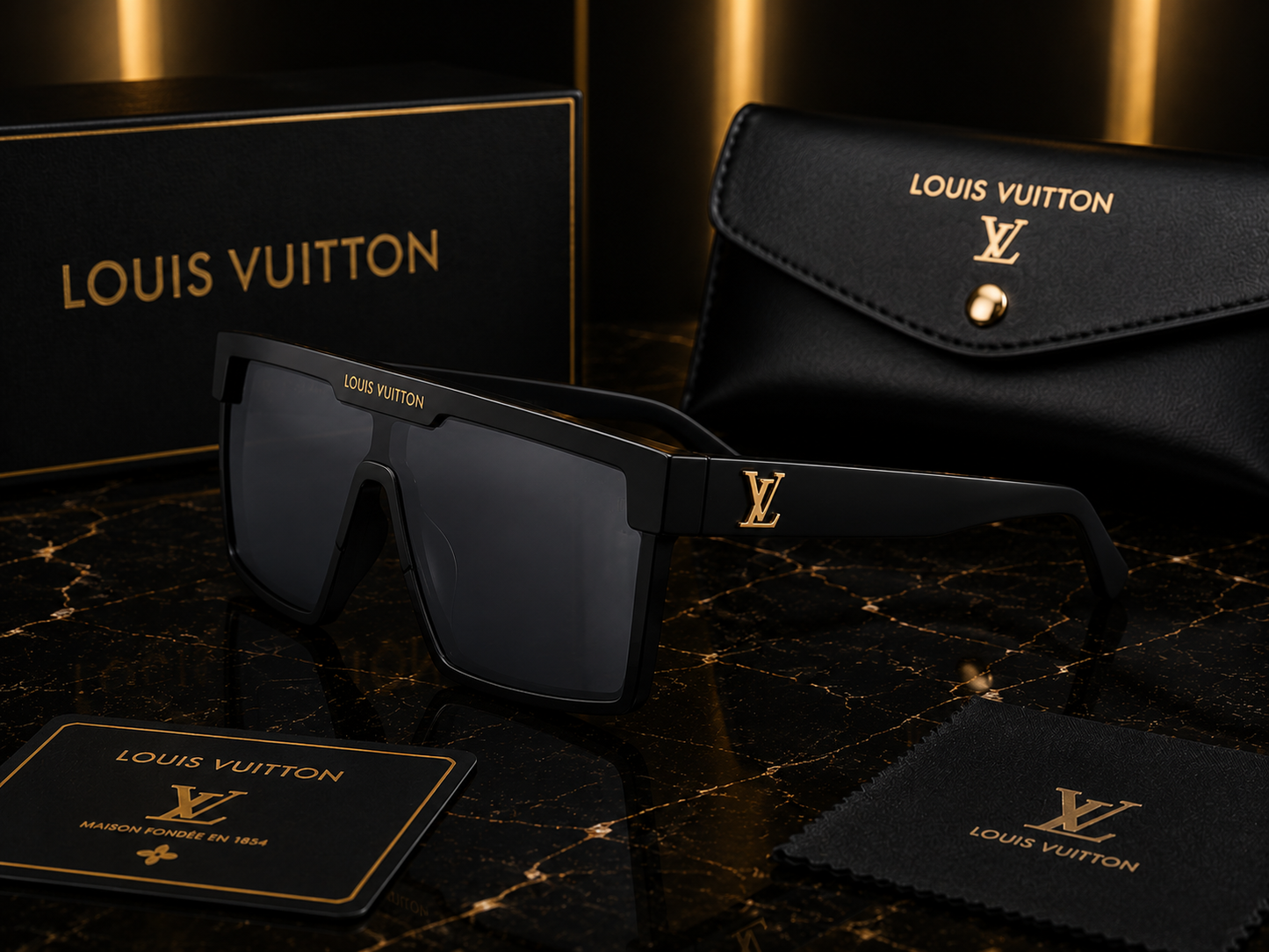 (GS-6) Louis Vuitton Monogram Shield Sunglasses – Unisex Luxury Collection