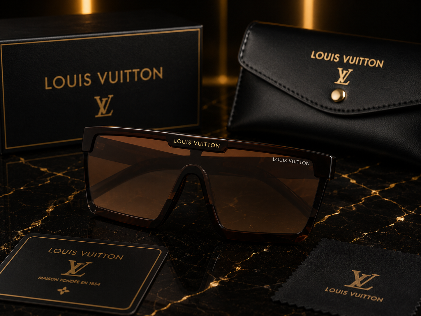 (GS-6) Louis Vuitton Monogram Shield Sunglasses – Unisex Luxury Collection