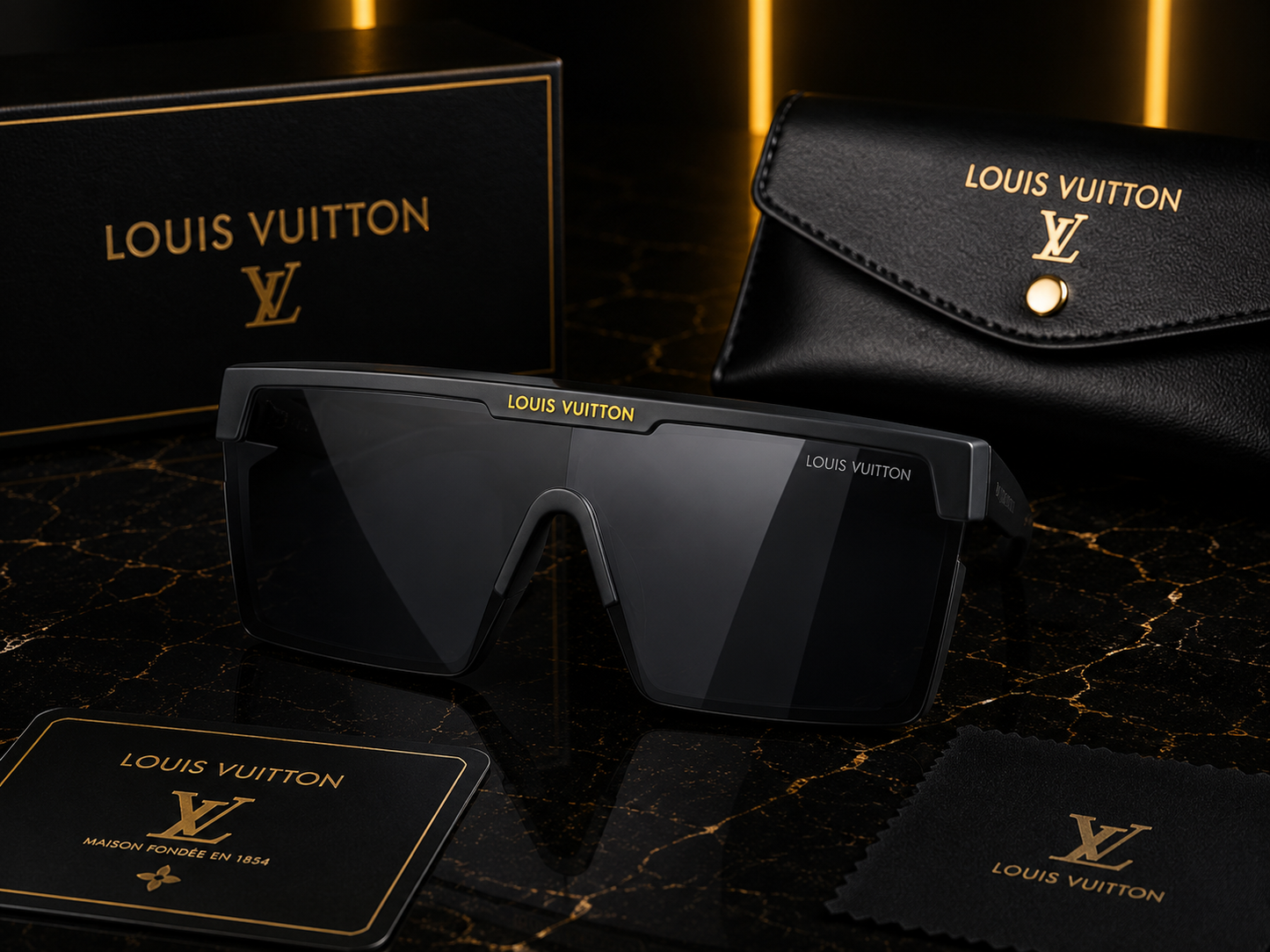 (GS-6) Louis Vuitton Monogram Shield Sunglasses – Unisex Luxury Collection