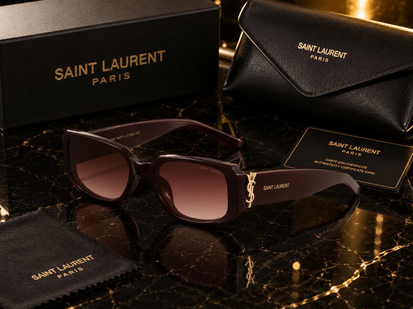 (GS-20) Saint Laurent Luxury Square Sunglasses  | Premium Designer UV400 Fashion Eyewear