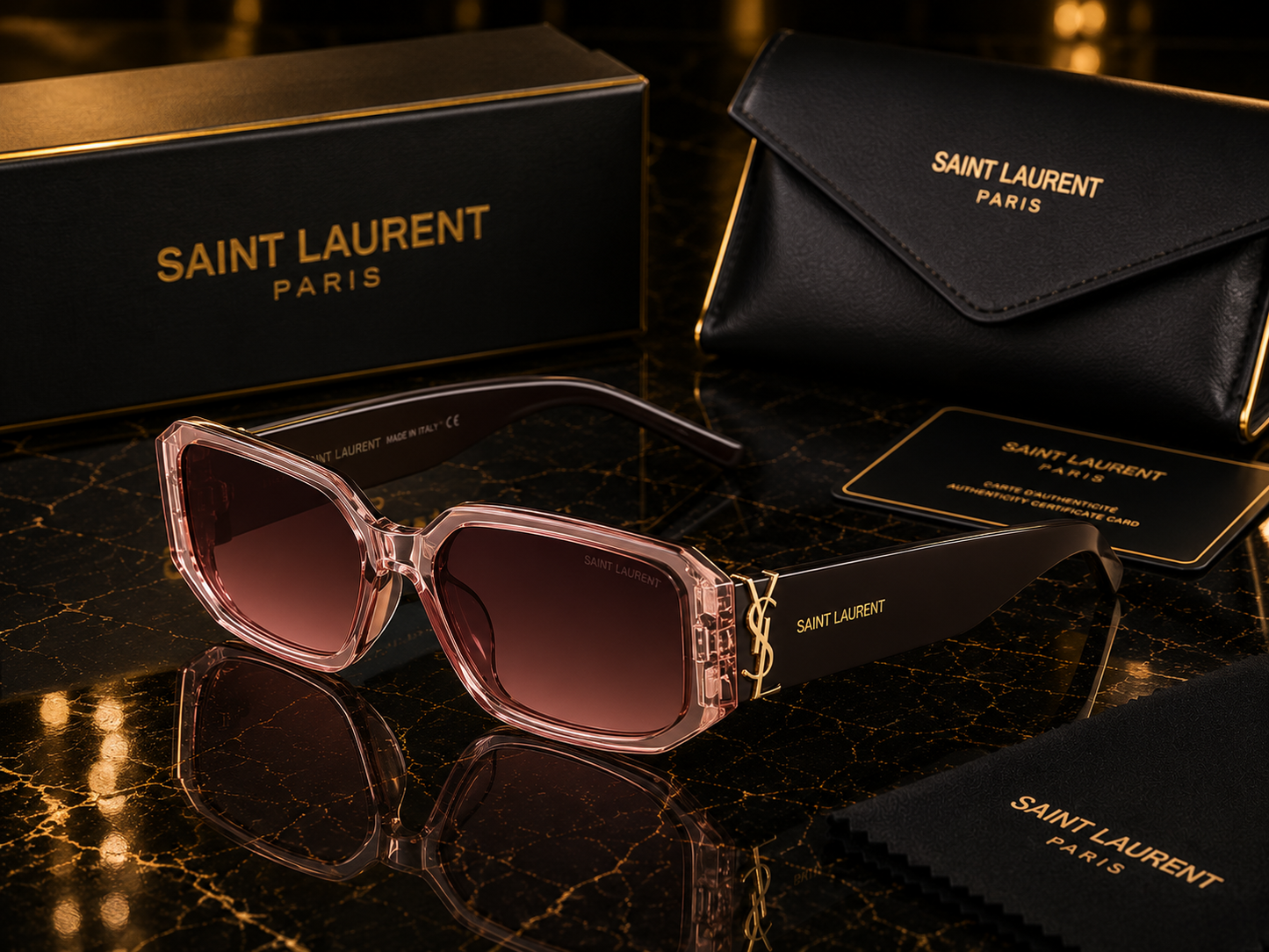 (GS-20) Saint Laurent Luxury Square Sunglasses  | Premium Designer UV400 Fashion Eyewear
