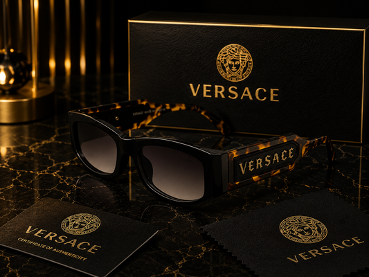 (GS-26) Versace Premium Black Square Sunglasses – Luxury Edition