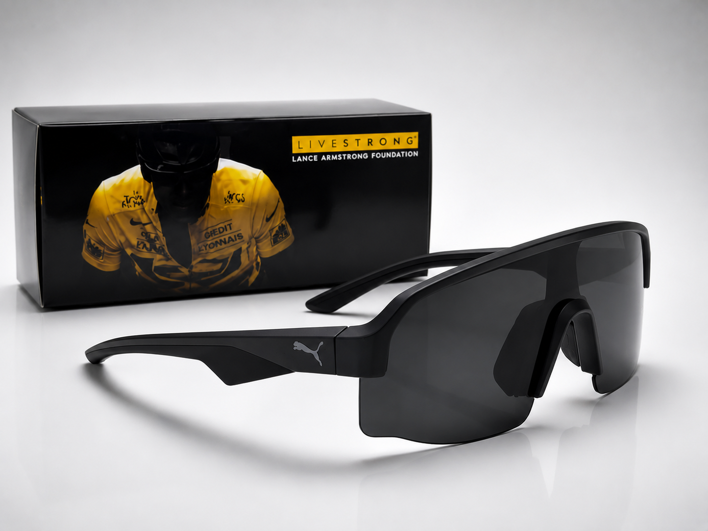 (GS-31) PUMA Shield Sports Sunglasses  | Clear Frame | UV400 Protection