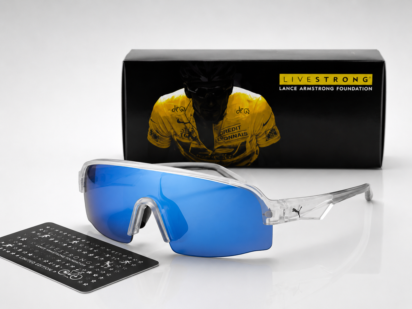 (GS-31) PUMA Shield Sports Sunglasses  | Clear Frame | UV400 Protection