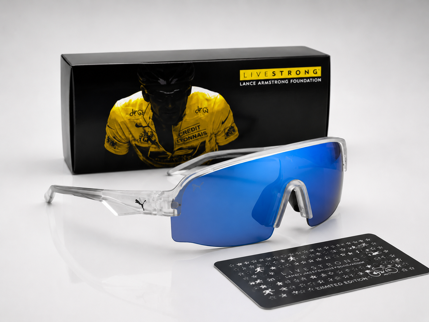 (GS-31) PUMA Shield Sports Sunglasses  | Clear Frame | UV400 Protection