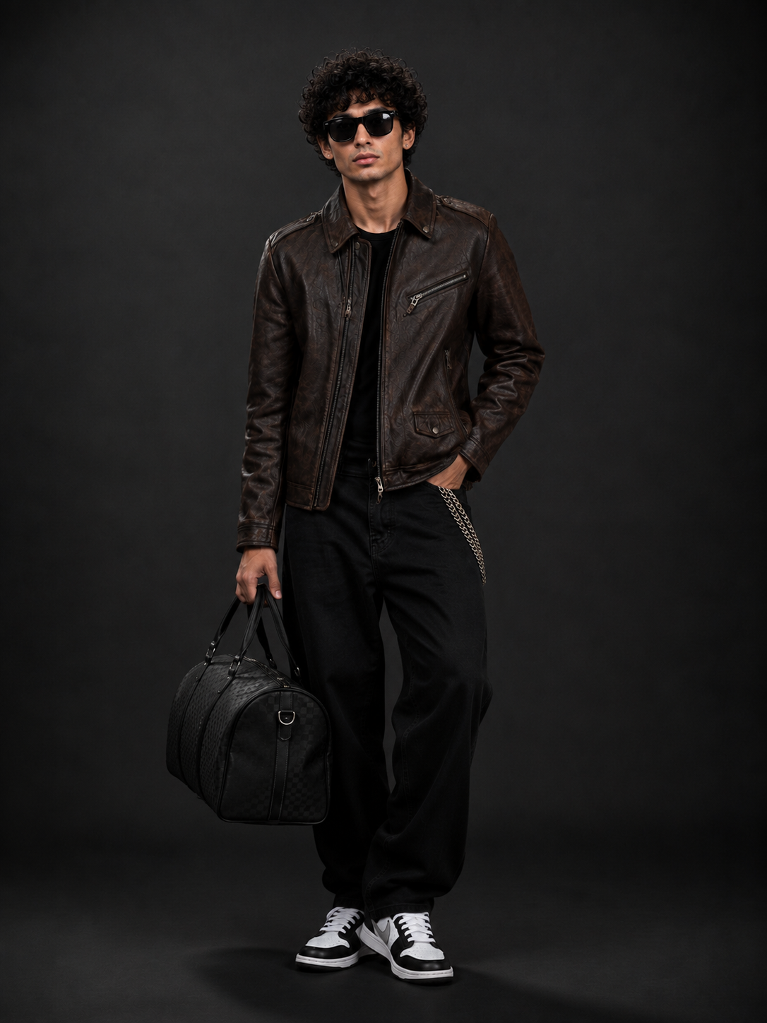 (CJ-2) Vintage Biker Leather Jacket