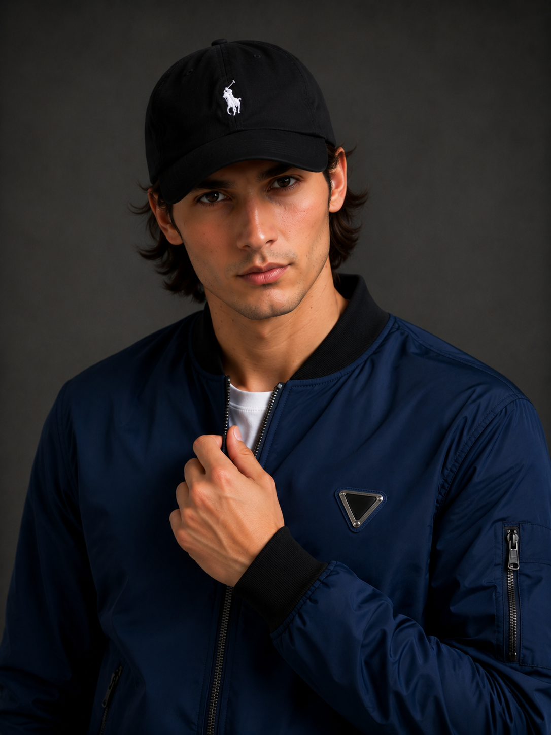 (CJ-4) Premium Navy Blue Bomber Jacket | Lightweight Zip-Up Casual Jacket