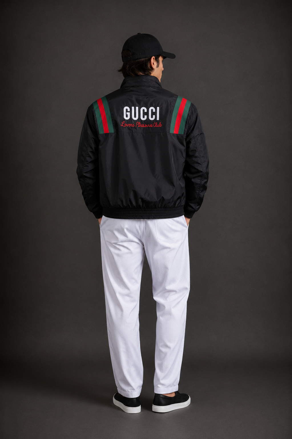 (CJ-5) Luxury Monogram Zip-Up Hooded Jacket – Premium Streetwear Windbreaker for Men | Gucci Edition
