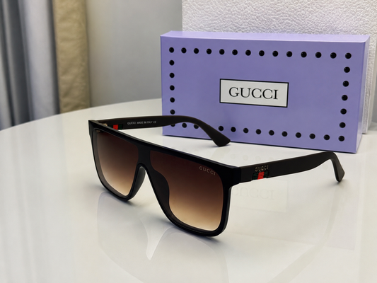 (GS-33) Gucci Premium Oversized Square Sunglasses – Black/Brown Gradient