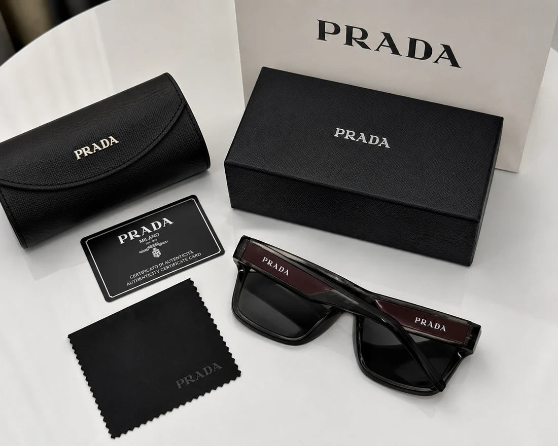 (GS-34) Prada Premium Square Black Sunglasses – UV Protection Luxury Eyewear