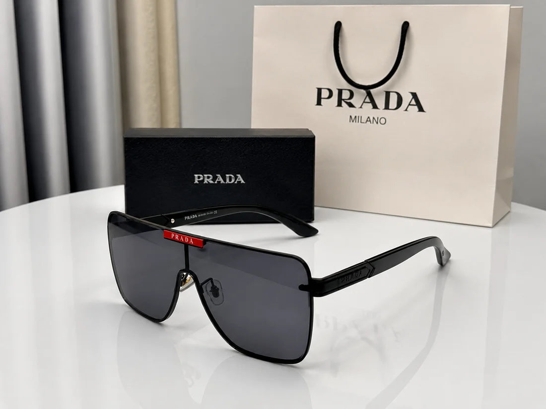 (GS-35) Prada Premium Square Shield Sunglasses – UV Protection Luxury Eyewear