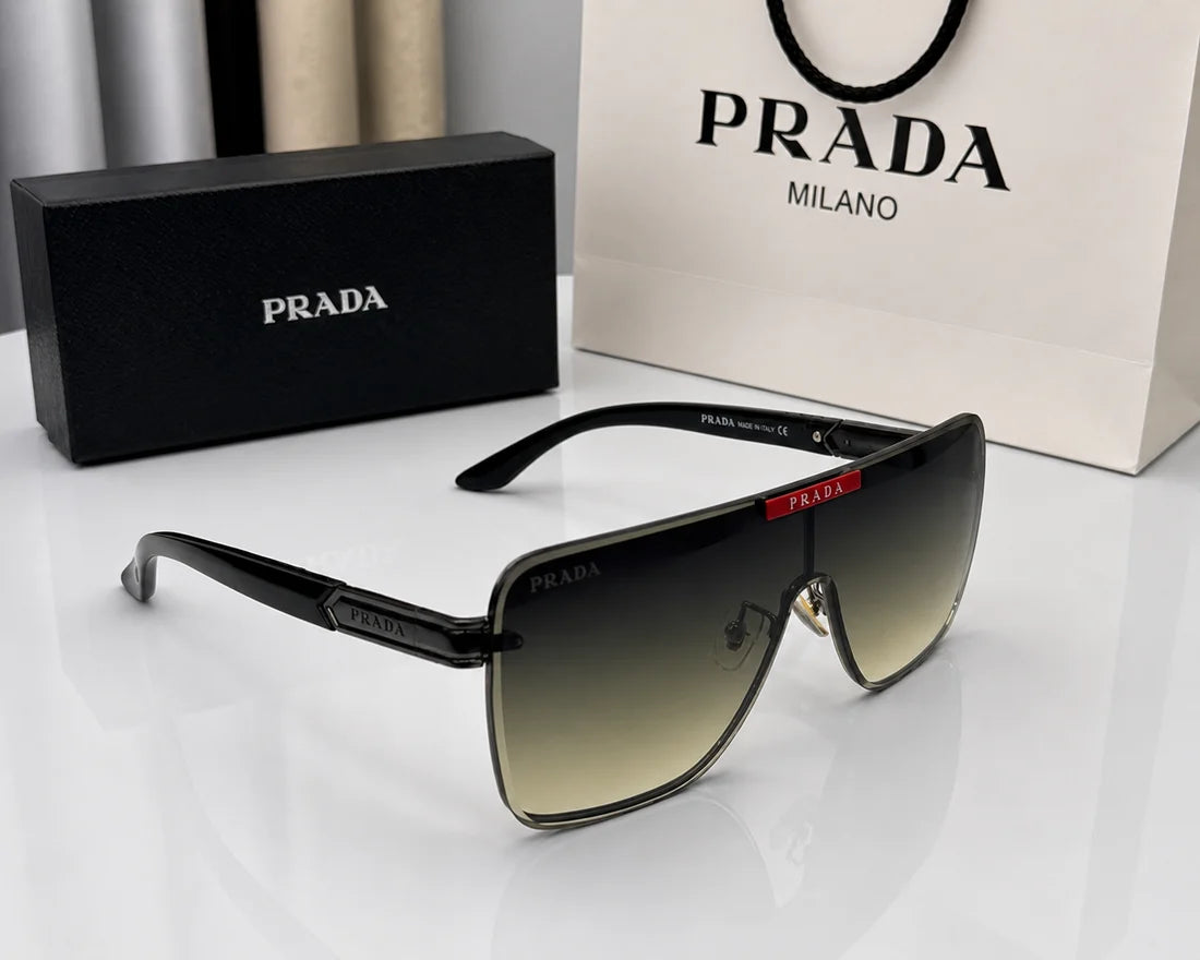 (GS-35) Prada Premium Square Shield Sunglasses – UV Protection Luxury Eyewear