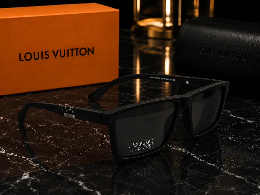 (GS-39) Louis Vuitton Polarized Square Sunglasses – Premium Black Edition