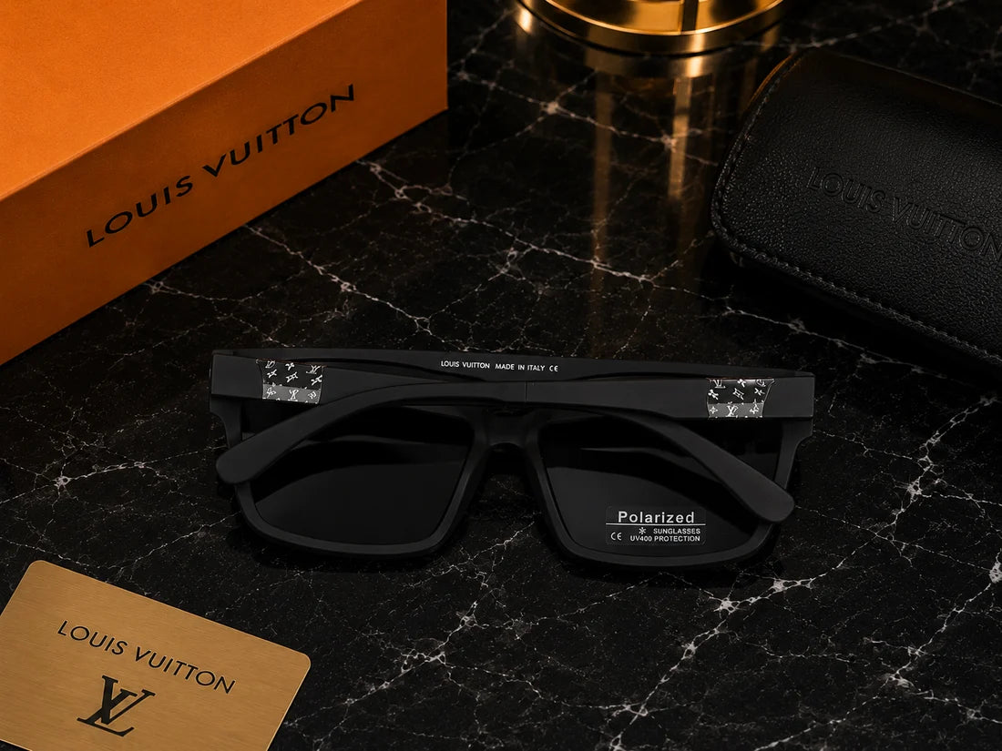 (GS-39) Louis Vuitton Polarized Square Sunglasses – Premium Black Edition