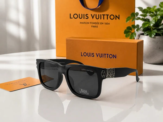 (GS-45) Louis Vuitton Premium Black Square Polarized Sunglasses – Luxury UV400 Eyewear