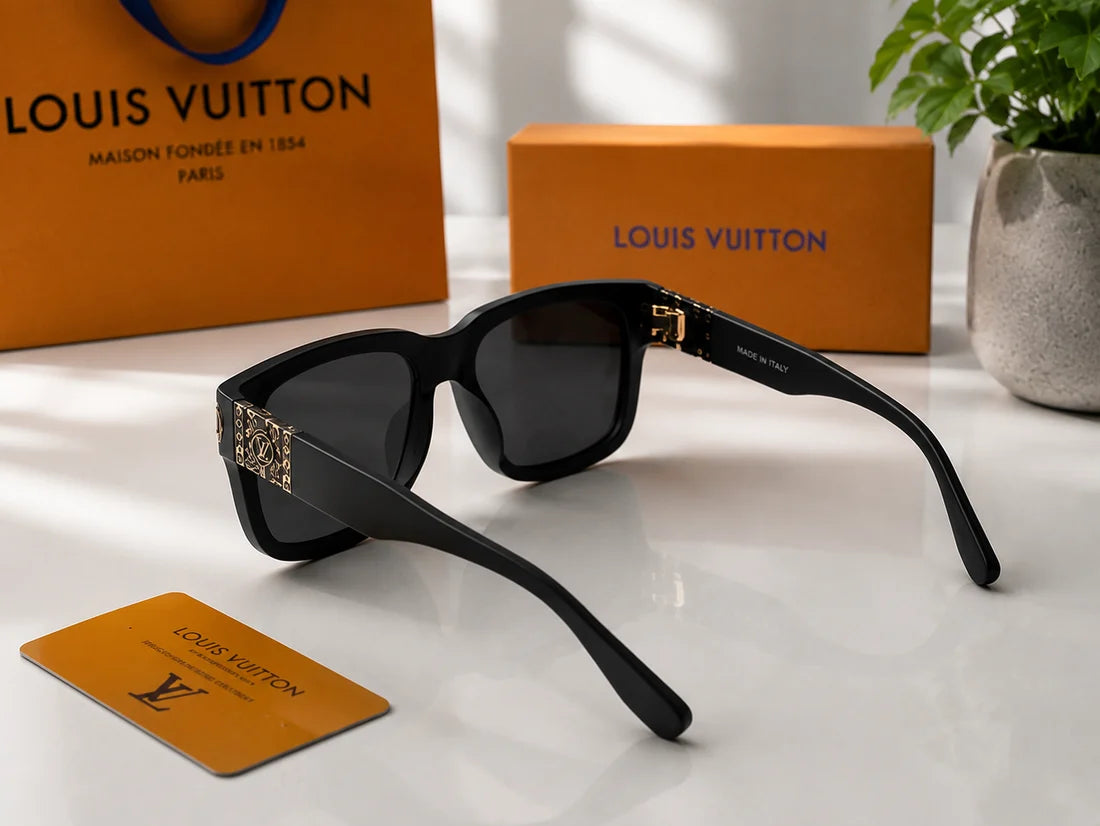(GS-45) Louis Vuitton Premium Black Square Polarized Sunglasses – Luxury UV400 Eyewear