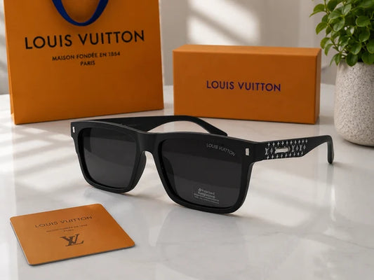 (GS-48) Louis Vuitton Premium Square Black Polarized Sunglasses – Luxury UV400 Designer Eyewear