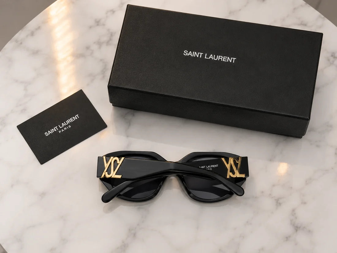(GS-50)Saint Laurent YSL Black Luxury Square Sunglasses – Premium Designer Eyewear