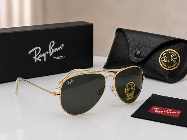 (GS-53) Ray-Ban Classic Aviator G-15 Polarized Sunglasses – Premium UV Protection | Luxury Metal Frame