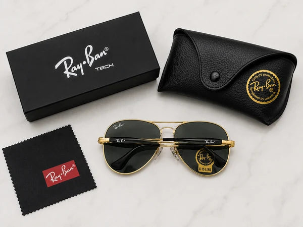 (GS-53) Ray-Ban Classic Aviator G-15 Polarized Sunglasses – Premium UV Protection | Luxury Metal Frame