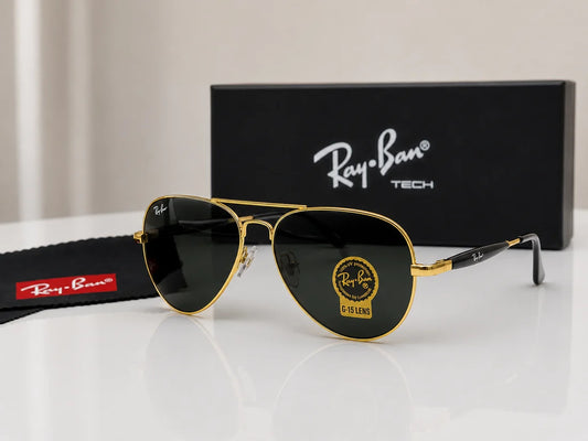 (GS-53) Ray-Ban Classic Aviator G-15 Polarized Sunglasses – Premium UV Protection | Luxury Metal Frame