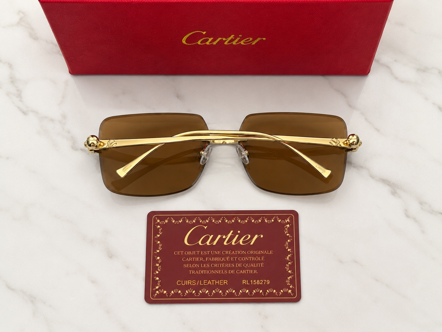 (GS-57) Luxury Rimless Square Sunglasses  – Gold Metal Frame | UV400 Designer Style Eyewear |