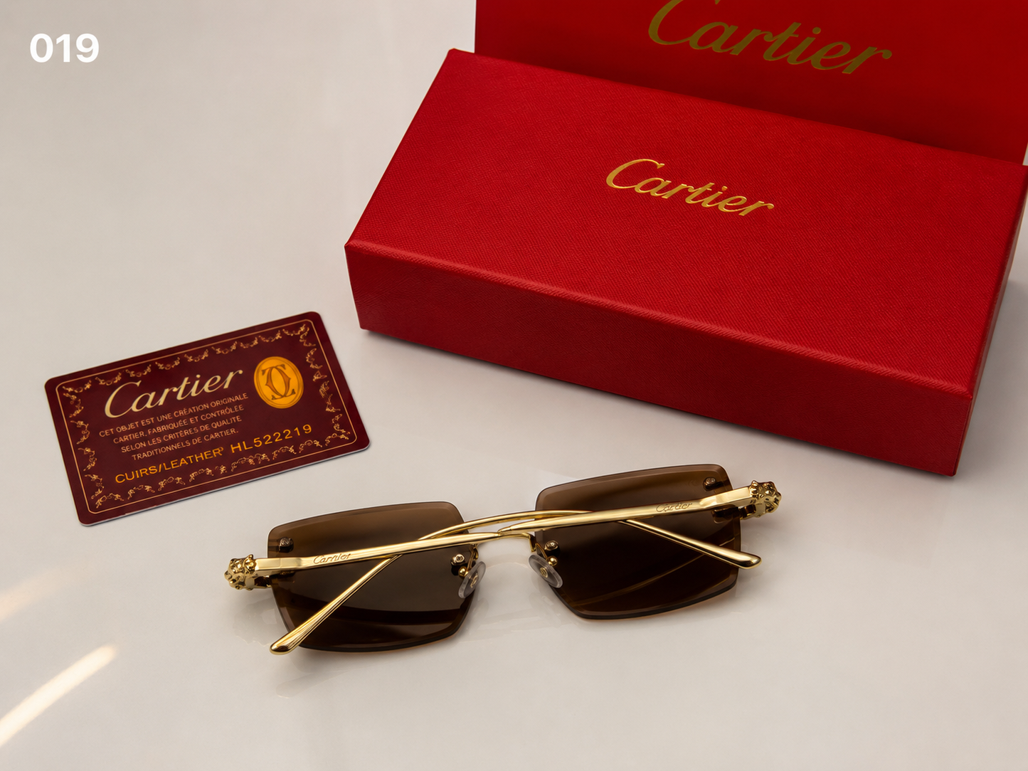 (GS-58( Luxury Rimless Square Sunglasses – Premium Gold Metal Frame | UV400 Protection |
