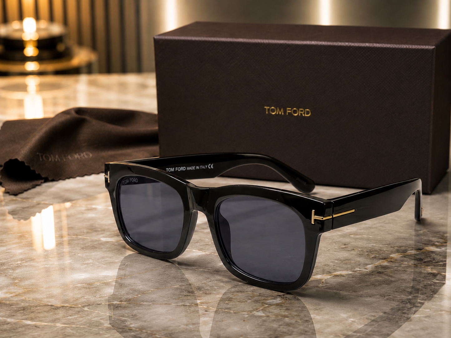 (GS-59) Tom Ford TF622 Premium Square Eyewear – Black Frame |