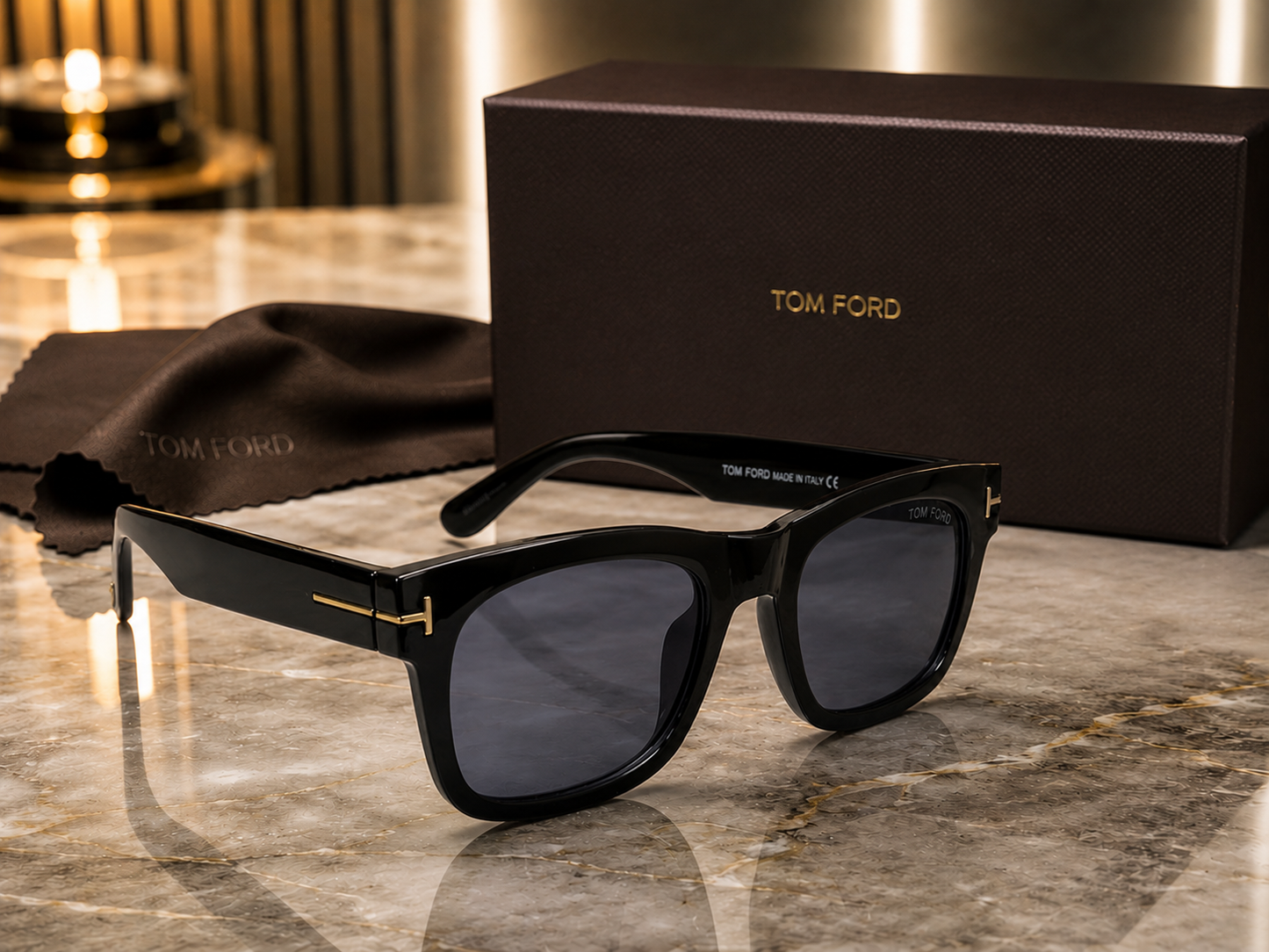 (GS-59) Tom Ford TF622 Premium Square Eyewear – Black Frame |