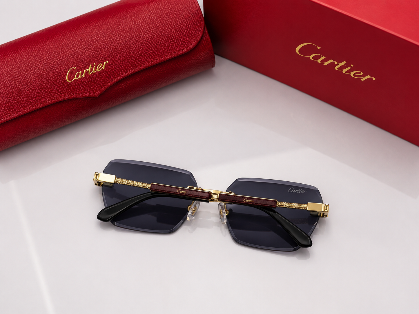 (GS-69) Cartier Rimless Luxury Eyewear – Gold Frame Designer Glasses & Sunglasses
