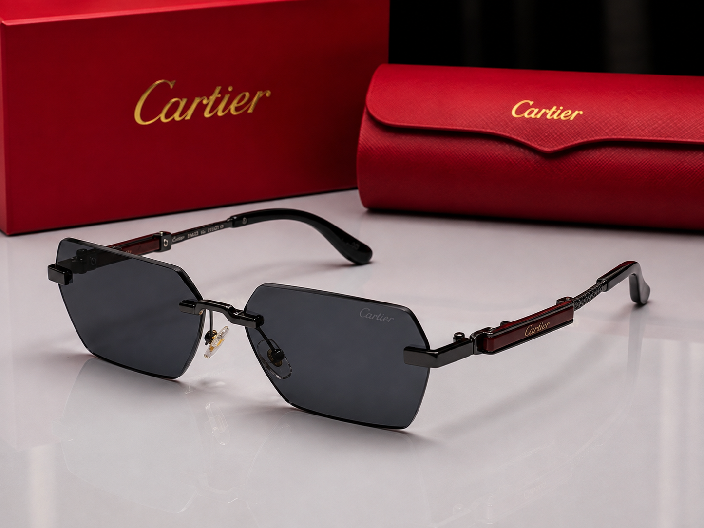 (GS-69) Cartier Rimless Luxury Eyewear – Gold Frame Designer Glasses & Sunglasses