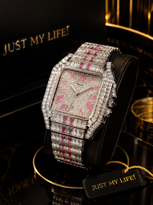 (WH-10) NEPIC Luxury Diamond Watch – Premium Iced Out Crystal Men's Wrist Watch
