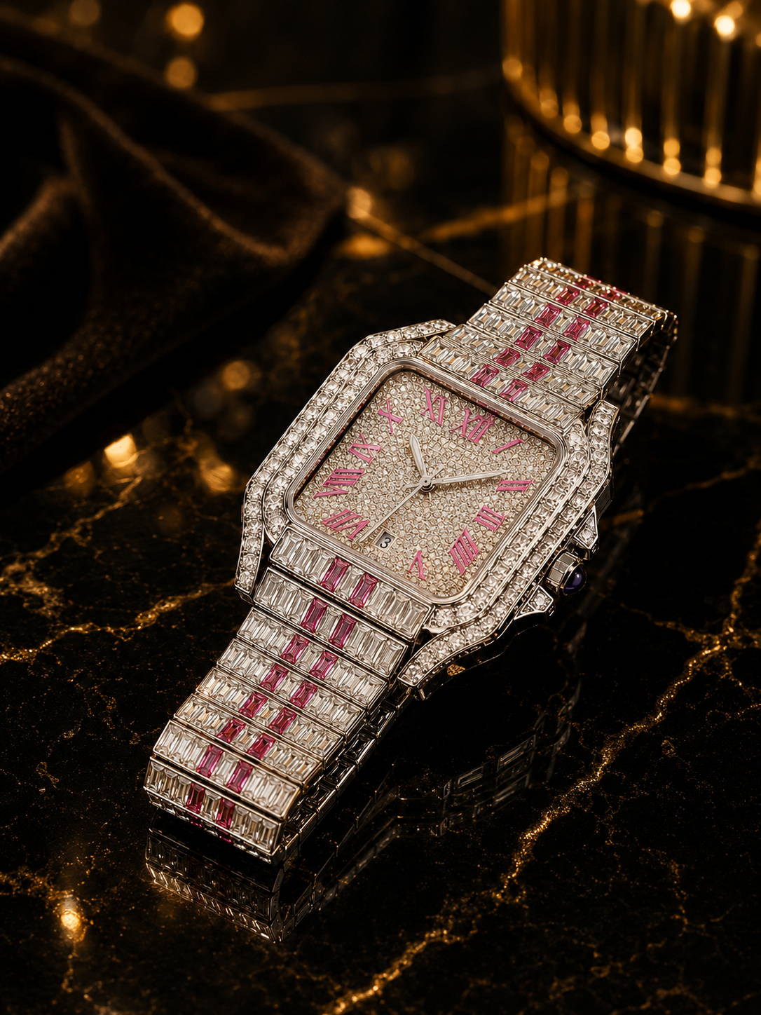 (WH-10) NEPIC Luxury Diamond Watch – Premium Iced Out Crystal Men's Wrist Watch