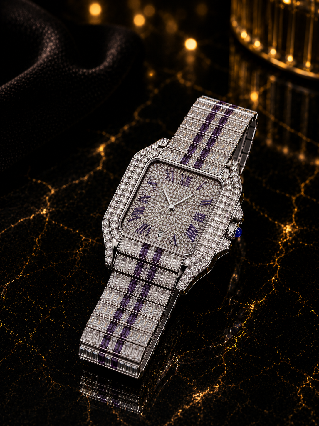 (WH-10) NEPIC Luxury Diamond Watch – Premium Iced Out Crystal Men's Wrist Watch
