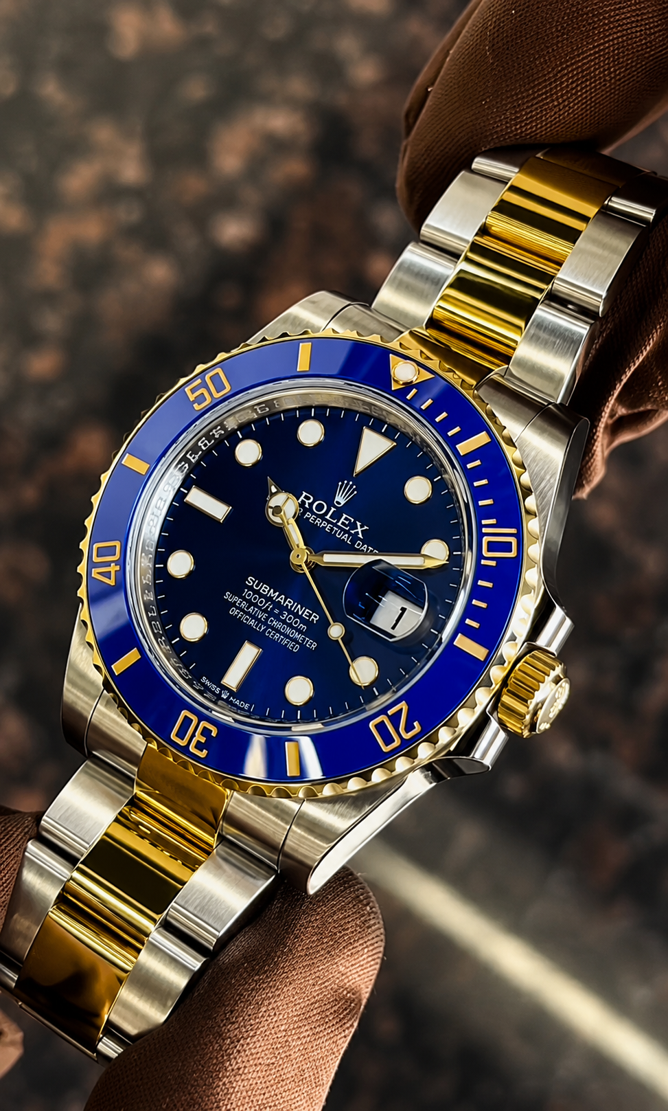 (WH-19) Luxury Two-Tone Blue Dial Stainless Steel  | Premium Automatic Style Wristwatch