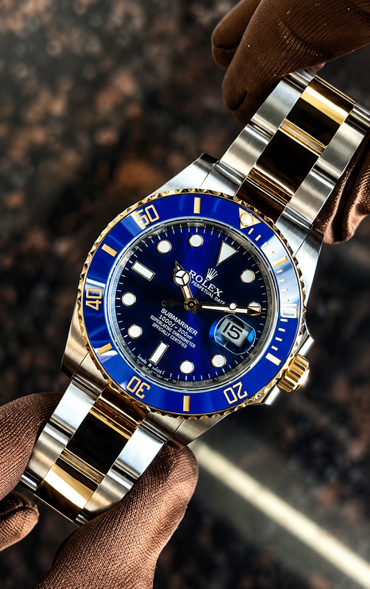 (WH-19) Luxury Two-Tone Blue Dial Stainless Steel  | Premium Automatic Style Wristwatch