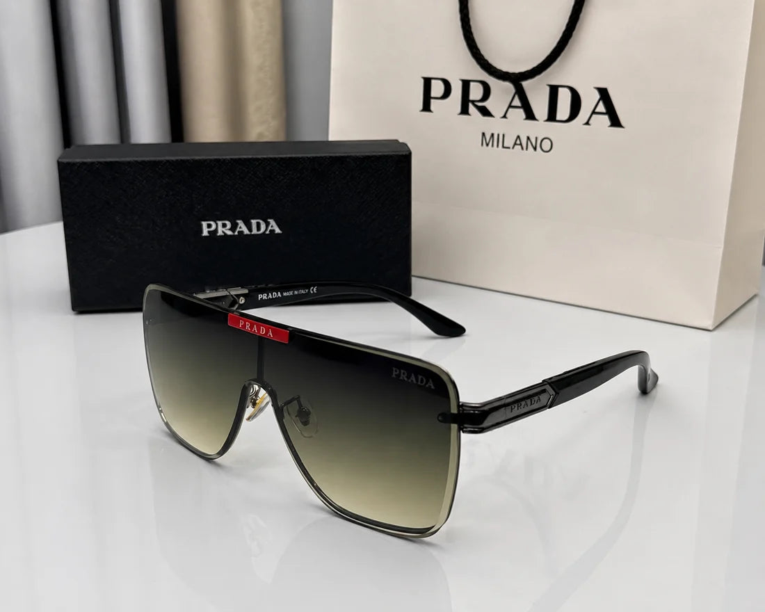 (GS-35) Prada Premium Square Shield Sunglasses – UV Protection Luxury Eyewear