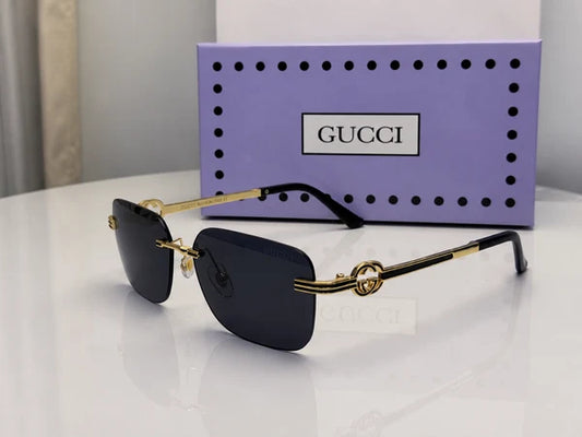 (GS-37) Gucci Premium Rimless Square Sunglasses – Luxury Gradient UV Protection Eyewear