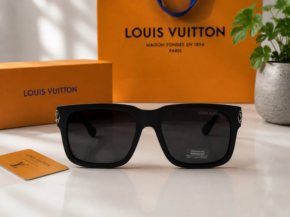 (GS-45) Louis Vuitton Premium Black Square Polarized Sunglasses – Luxury UV400 Eyewear