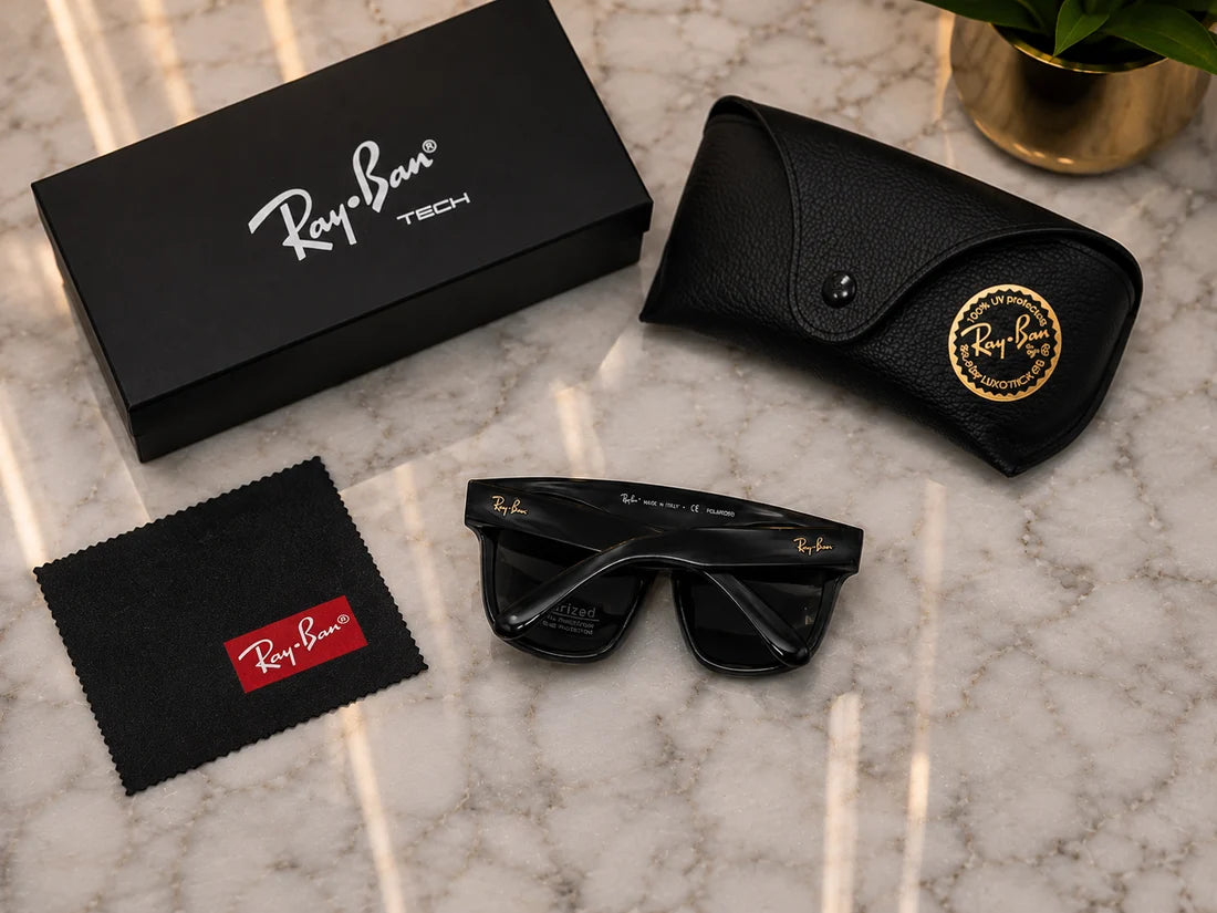 (GS-51) Ray-Ban Tech Polarized Square Sunglasses – Premium Black Frame | UV400 Protection