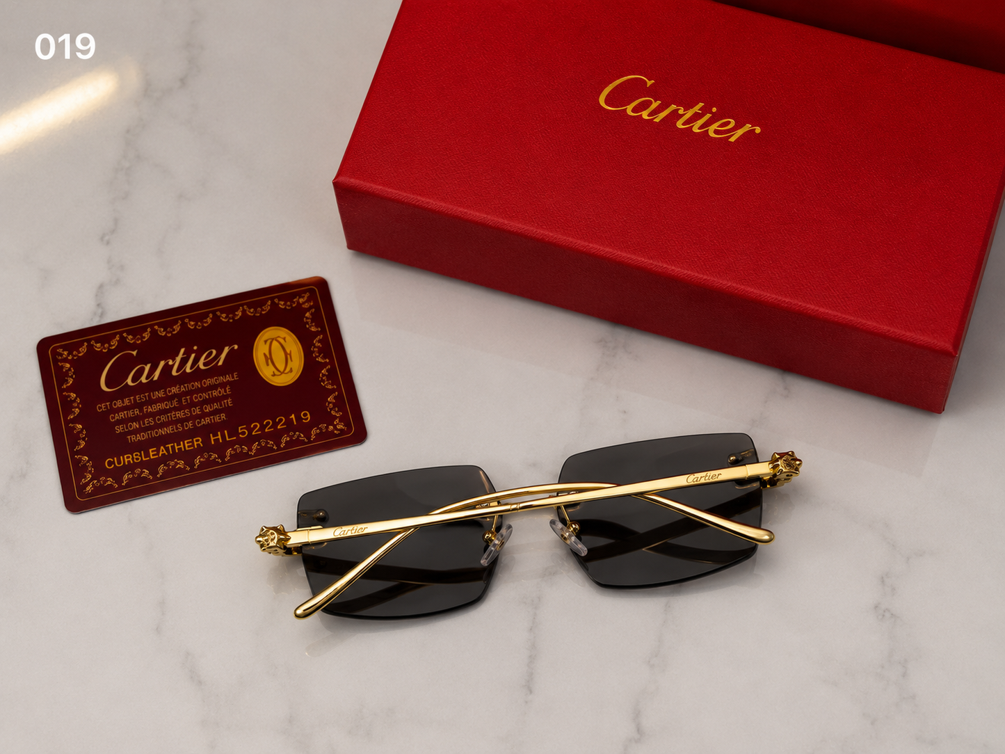 (GS-58( Luxury Rimless Square Sunglasses – Premium Gold Metal Frame | UV400 Protection |