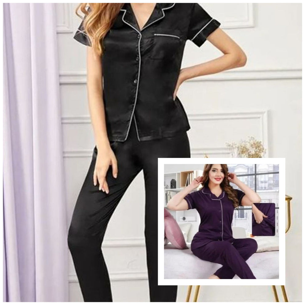 Silk Luxurious Slumber Pyjama Set Half Sleeves